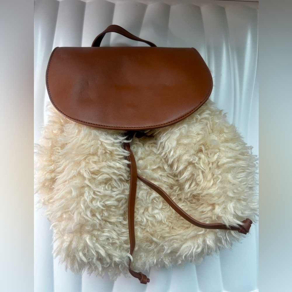 Forever 21 Brown and Cream Sherpa Backpack